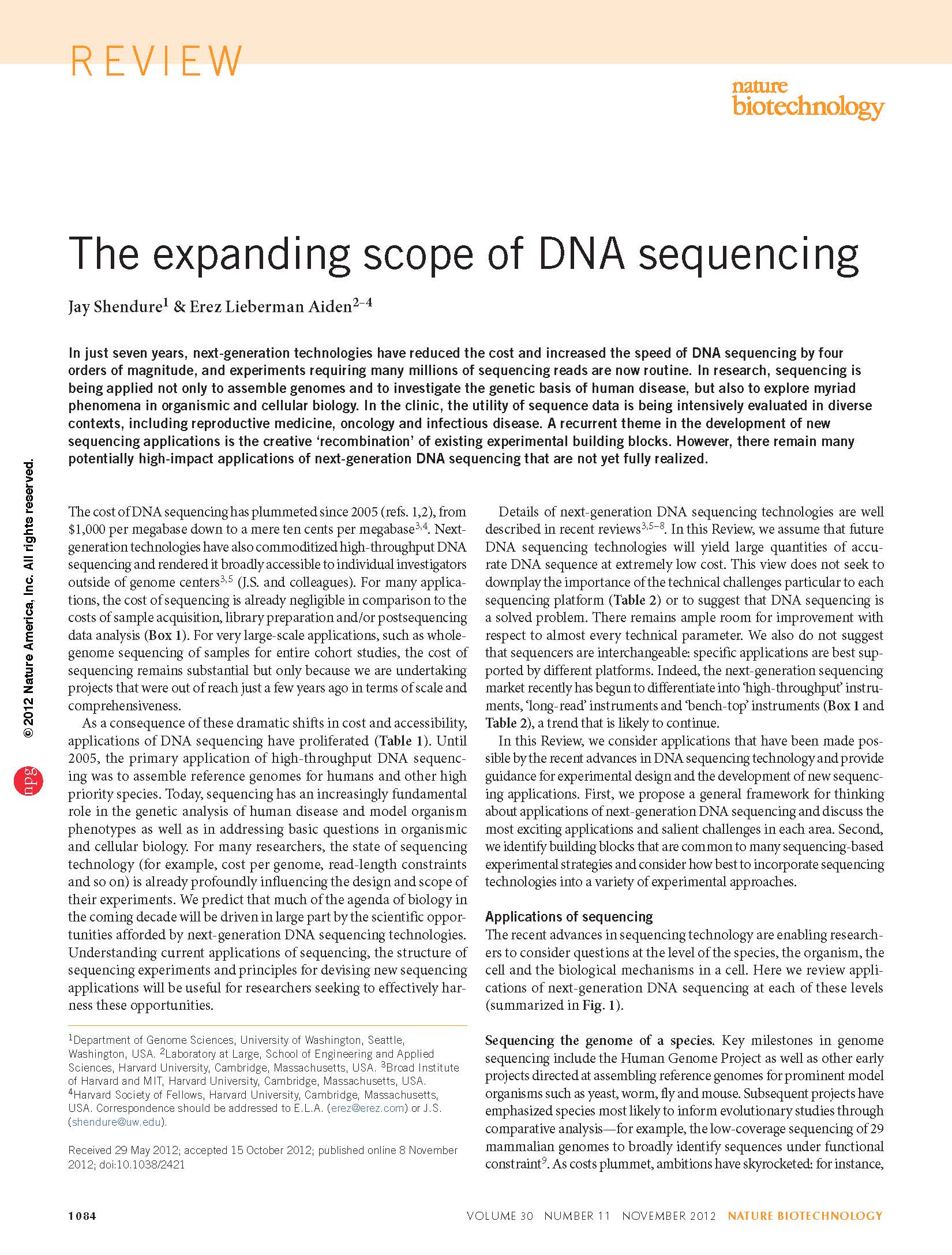 biotechnology research articles